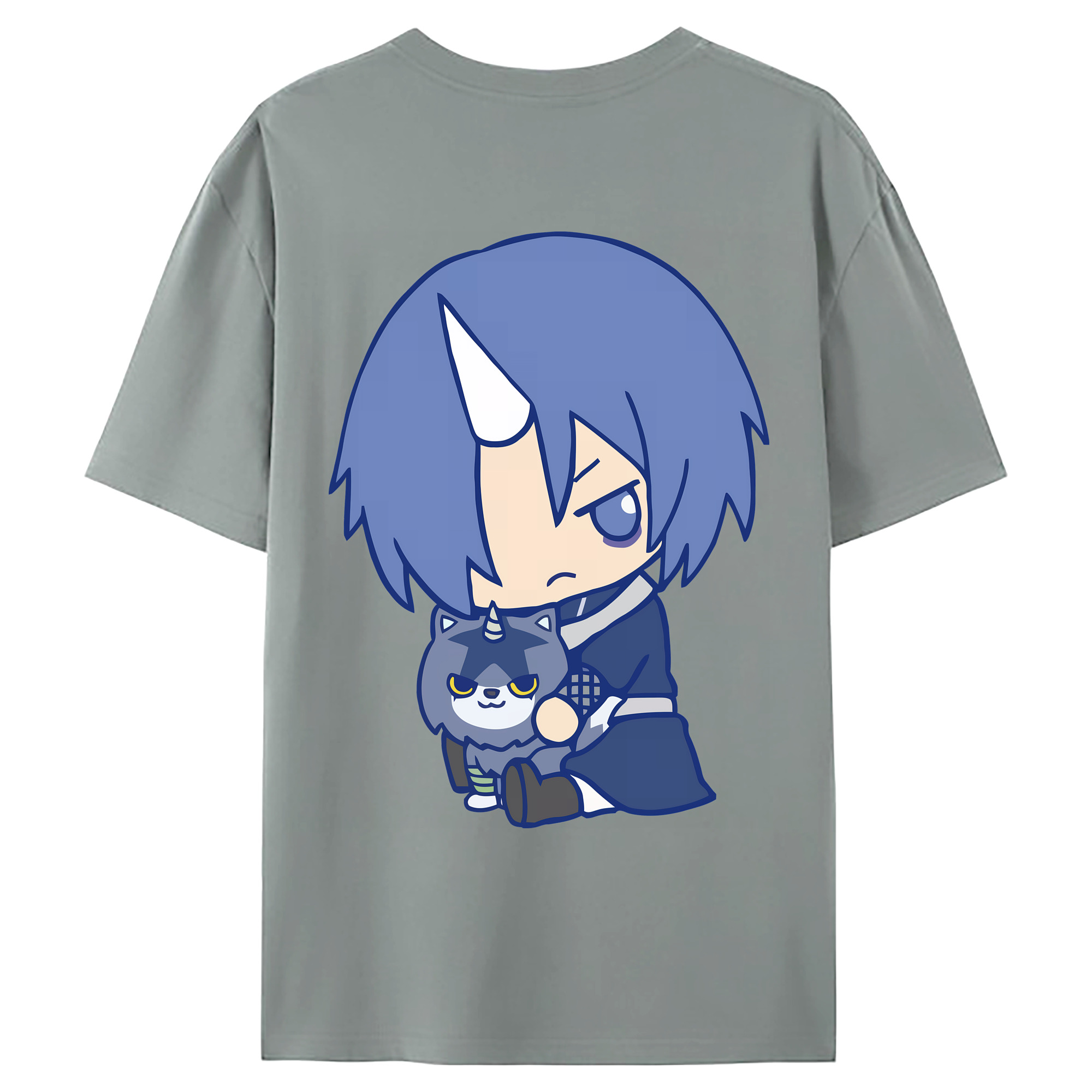（画像用） 転スラ Regarding Reincarnated to Slime 綿100％ メンズ半袖Tシャツ（バックプリント） 通気性